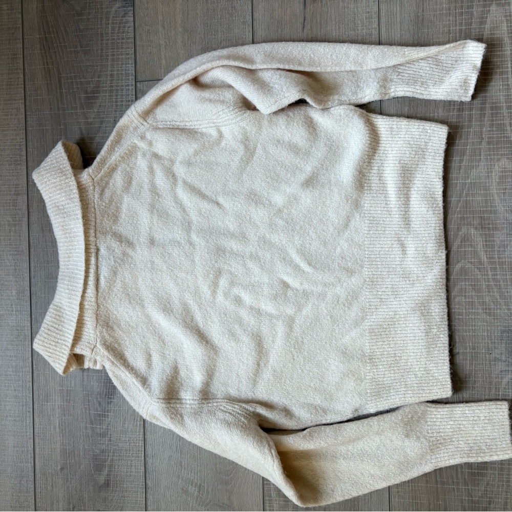 J. Crew Merino Wool Cream Quarter Zip Sweater - Picture 8 of 8